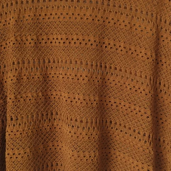 Vero Moda Women's Rust Orange Crochet Fringe Poncho - Picture 4 of 6